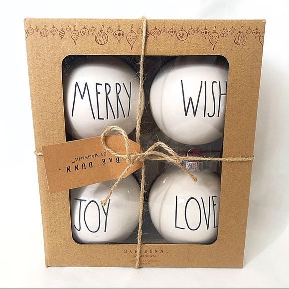 Rae Dunn Holiday Rae Dunn 29 Christmas Ornaments Set Of Four Poshmark